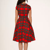 Red Plaid Swing Dress