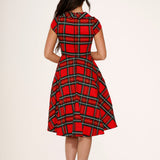 Red Plaid Swing Dress