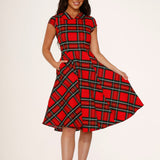Red Plaid Swing Dress