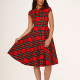 Red Plaid Swing Dress