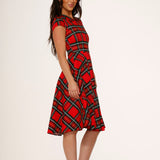 Red Plaid Swing Dress