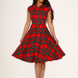 Red Plaid Swing Dress