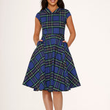 Blue Plaid Swing Dress