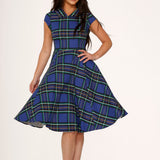 Blue Plaid Swing Dress