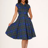 Blue Plaid Swing Dress