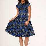Blue Plaid Swing Dress