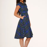 Blue Plaid Swing Dress