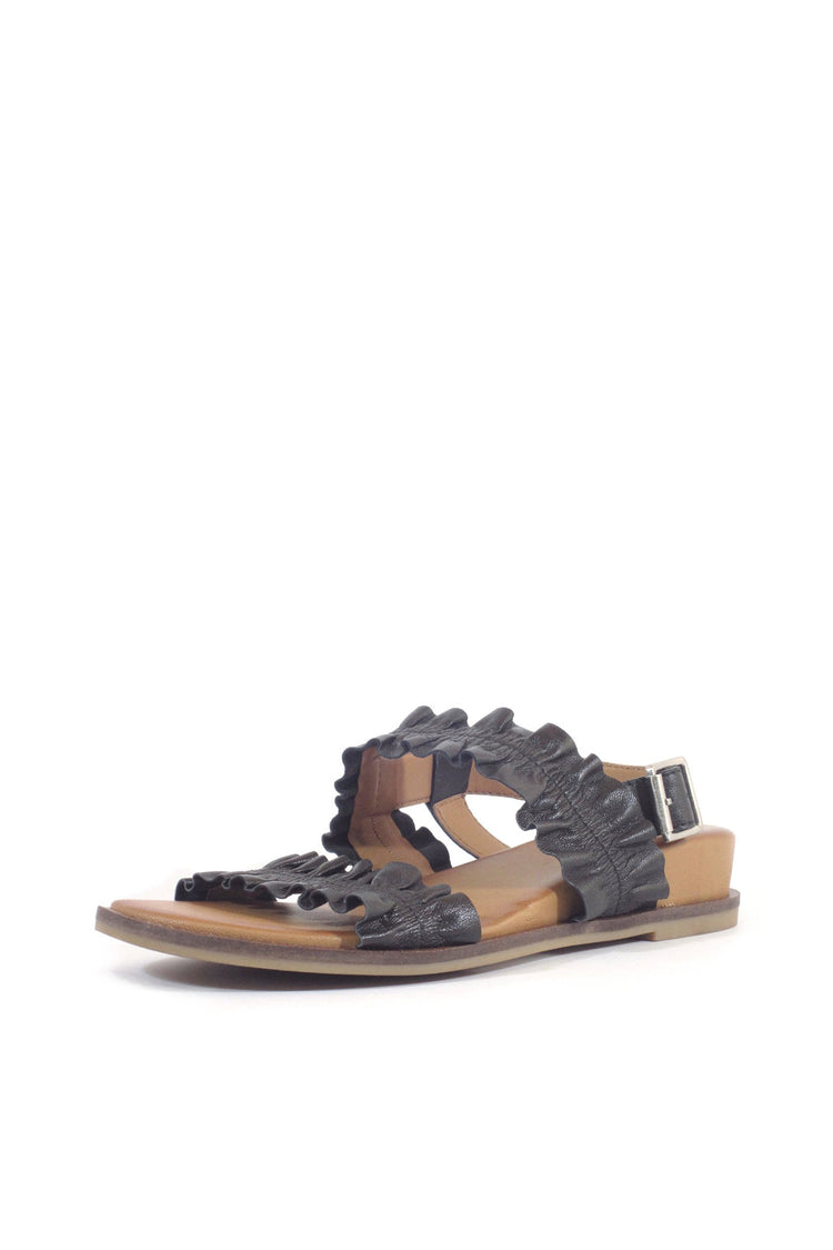 Roche Ruched Leather Sandals