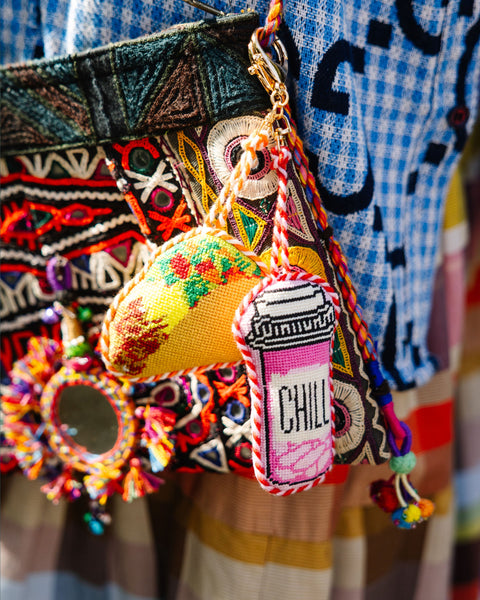 Needlepoint Bag Charm - Chill Pill