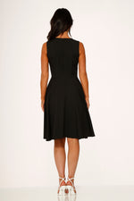Black & White Piping Swing Dress