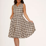 Yellow Plaid Swing Dress