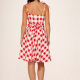 Red & White Picnic Swing Dress