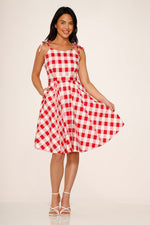 Red & White Picnic Swing Dress