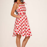 Red & White Picnic Swing Dress