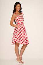 Red & White Picnic Swing Dress