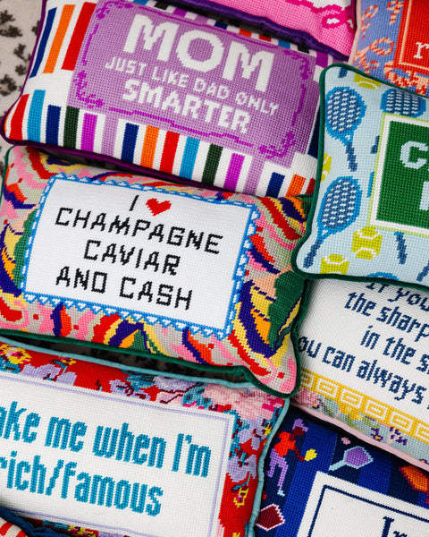 Needlepoint Pillow - Mom: Just Like Dad Only Smarter