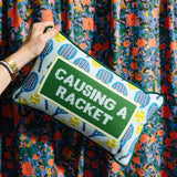 Needlepoint Pillow - Causing A Racket