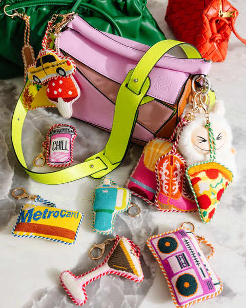 Needlepoint Bag Charm - Coffee Cup