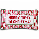 Needlepoint Pillow - Merry Tipsy I'm Christmas