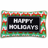 Needlepoint Pillow - Happy Holigays