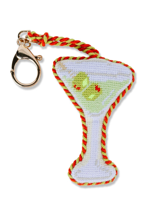 Needlepoint Bag Charm - Dirty Martini