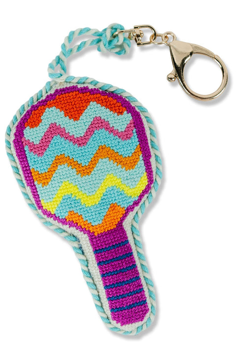 Needlepoint Bag Charm - Pickleball Racket