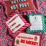 Needlepoint Pillow - FFS Be Merry