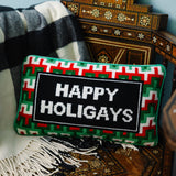 Needlepoint Pillow - Happy Holigays