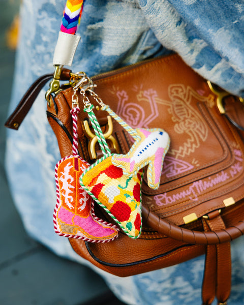 Needlepoint Bag Charm - Cowboy Boot