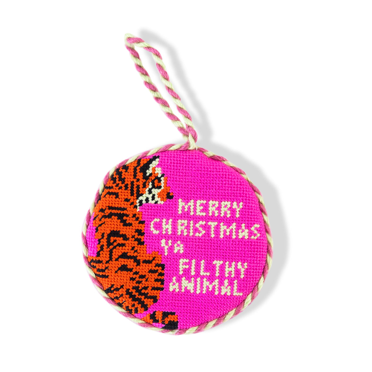 Needlepoint Ornament - Merry Christmas Ya Filthy Animal