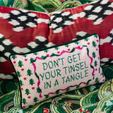 Needlepoint Pillow - Don't Get Your Tinsel in a Tangle
