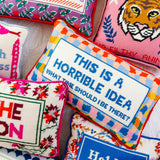 Needlepoint Pillow - What Time Should I Be There