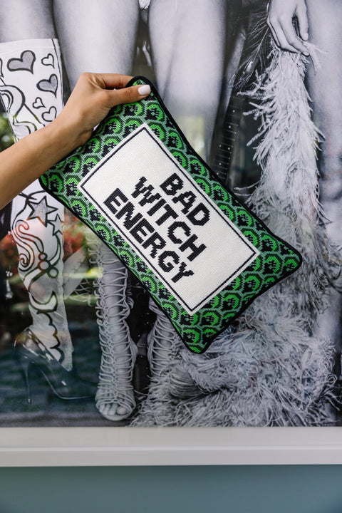 Needlepoint Pillow - Bad Witch Energy