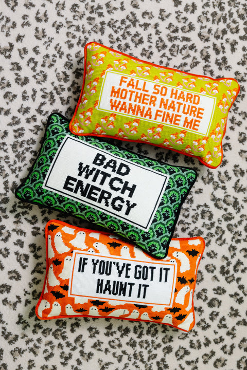 Needlepoint Pillow - Bad Witch Energy