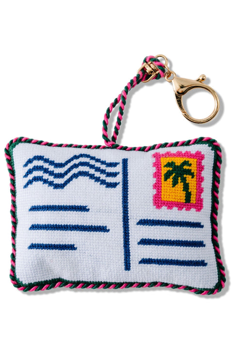 Needlepoint Bag Charm - Postcard