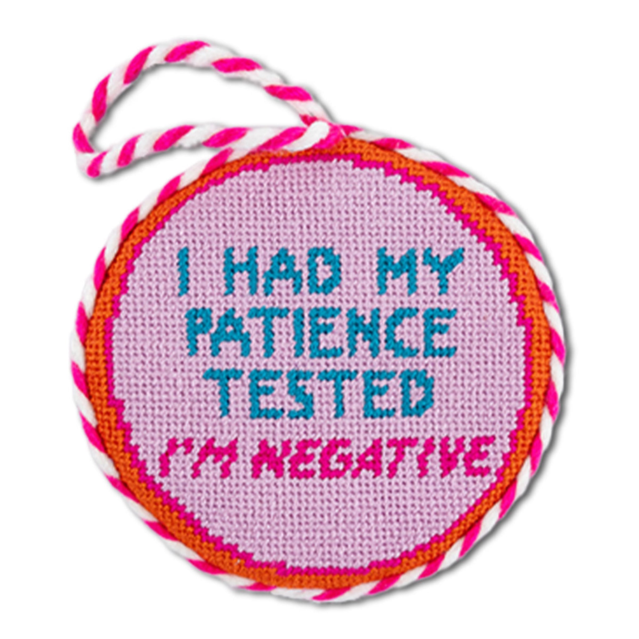 Needlepoint Ornament - Patience Tested
