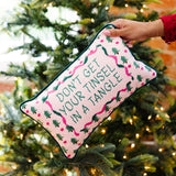Needlepoint Pillow - Don't Get Your Tinsel in a Tangle