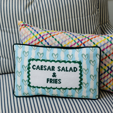Needlepoint Pillow - Girl Dinner