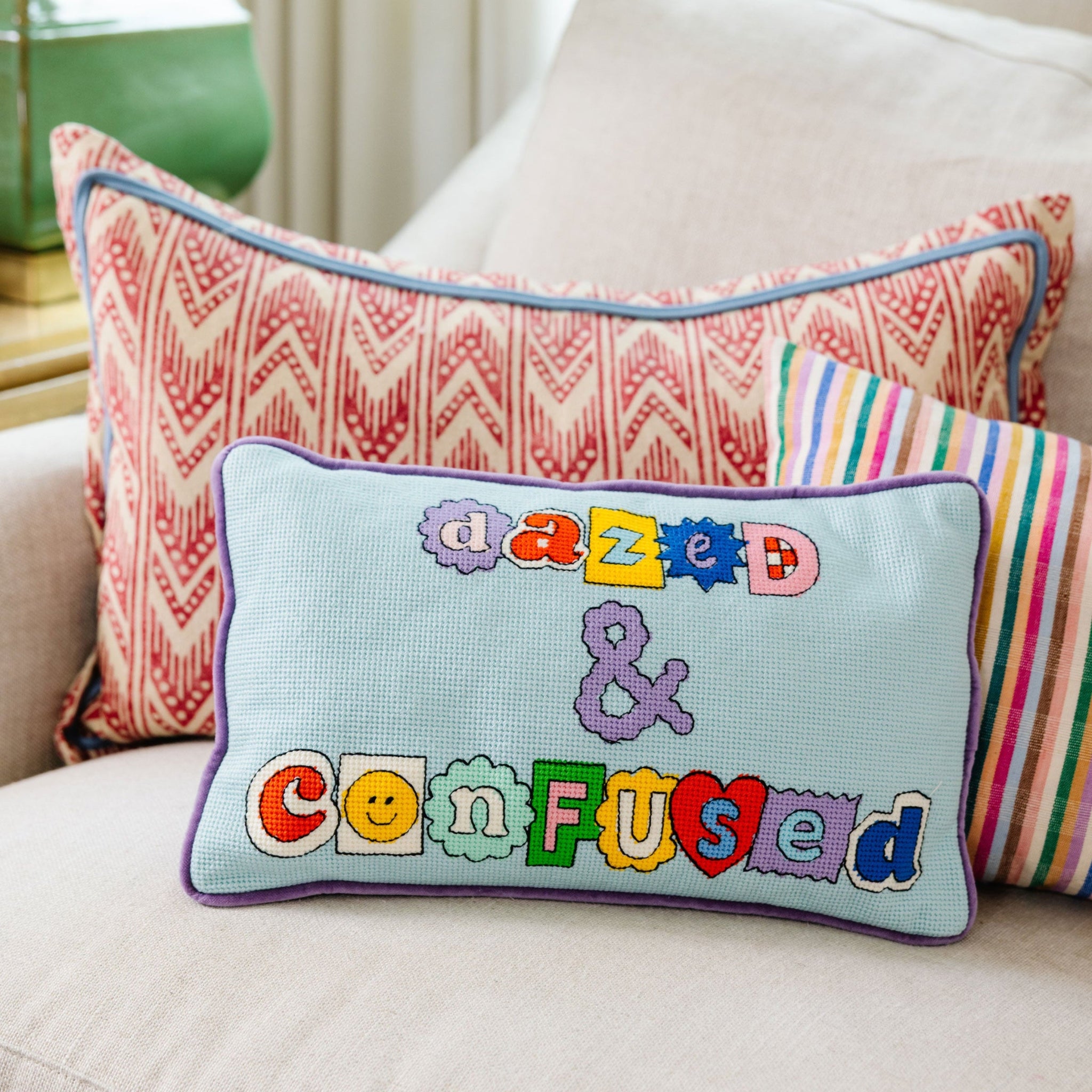 Needlepoint Pillow - Dazed & Confused
