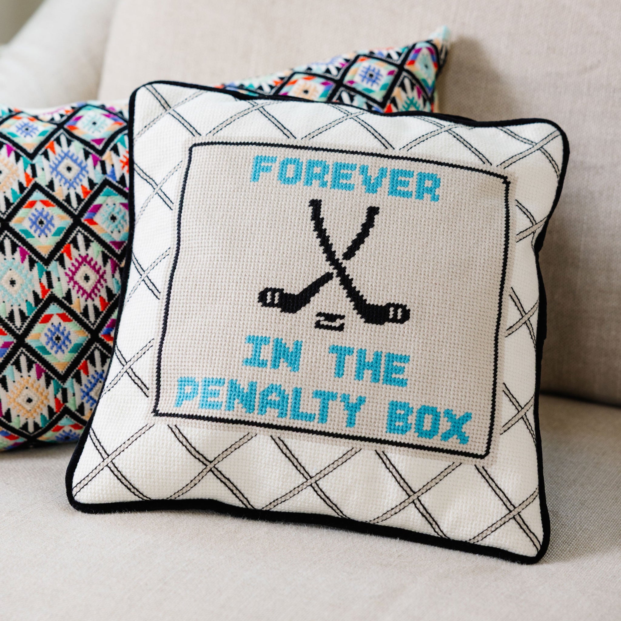 Needlepoint Pillow - Forever In the Penalty Box