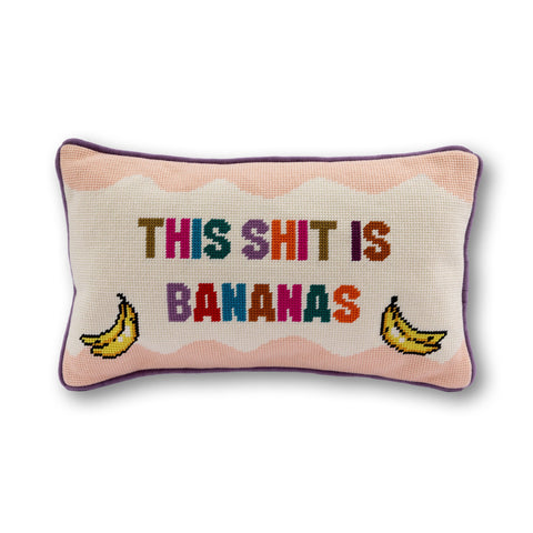 Needlepoint Pillow - This is Bananas