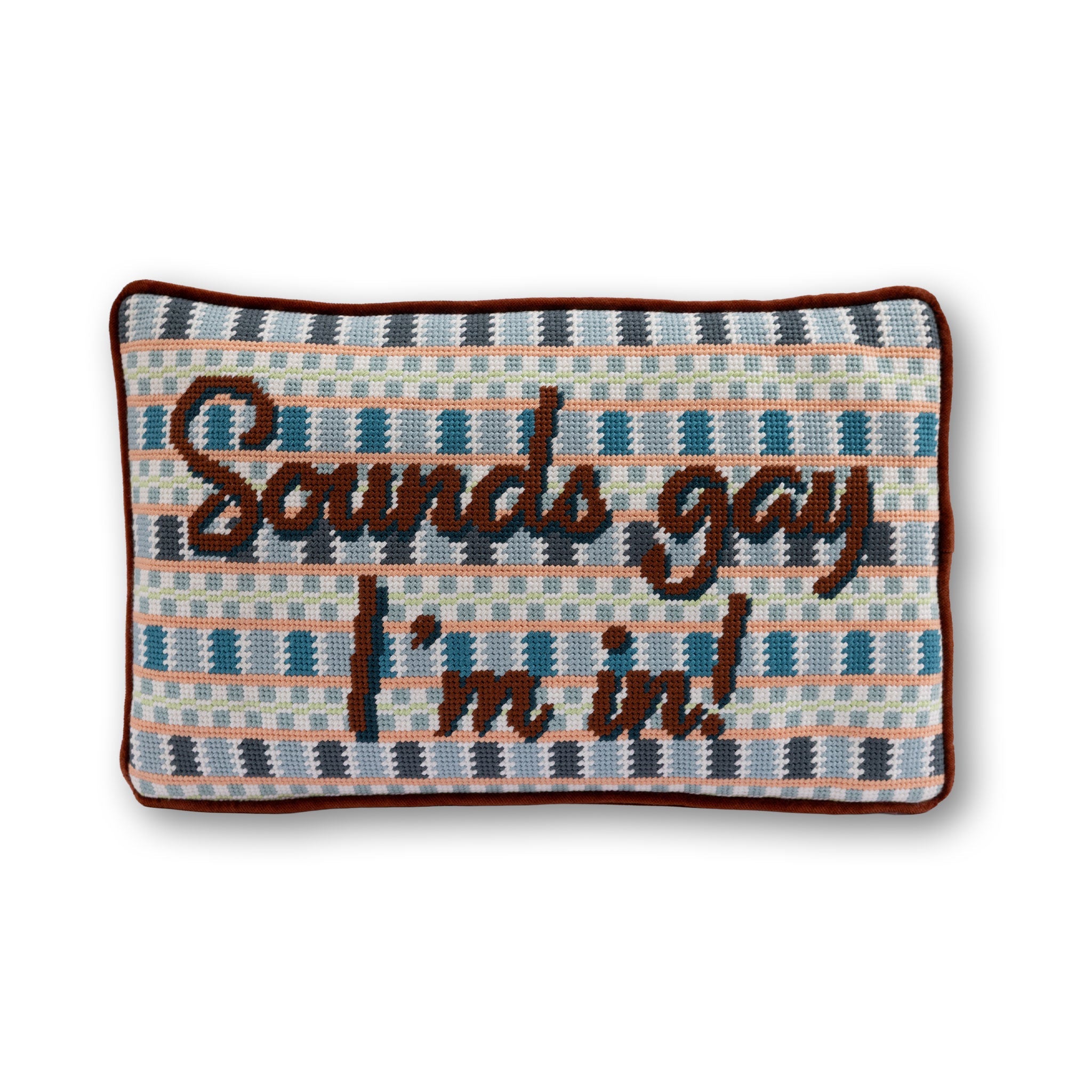 Needlepoint Pillow - Sounds Gay, I'm In!