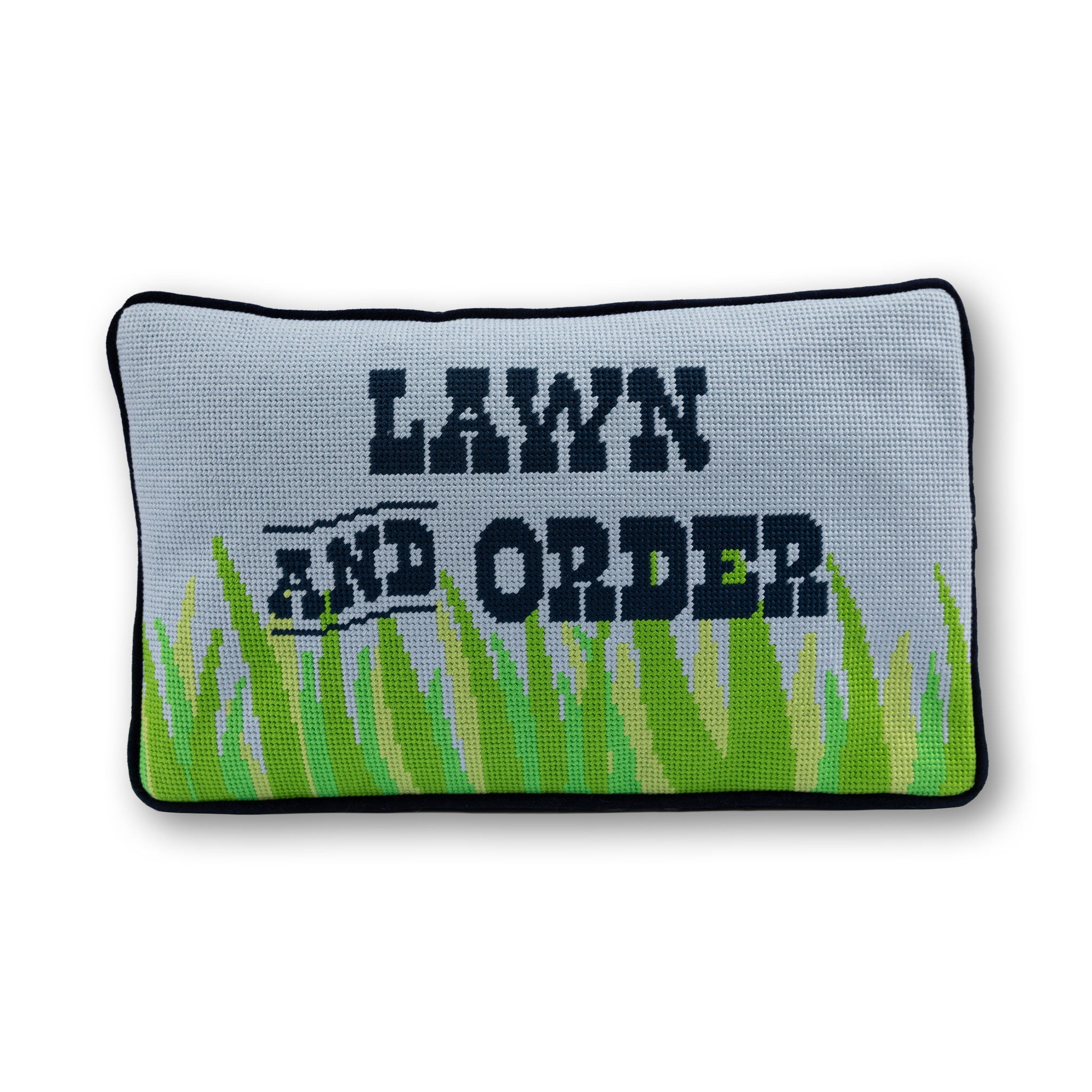 Needlepoint Pillow - Lawn & Order