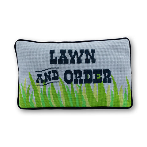 Needlepoint Pillow - Lawn & Order