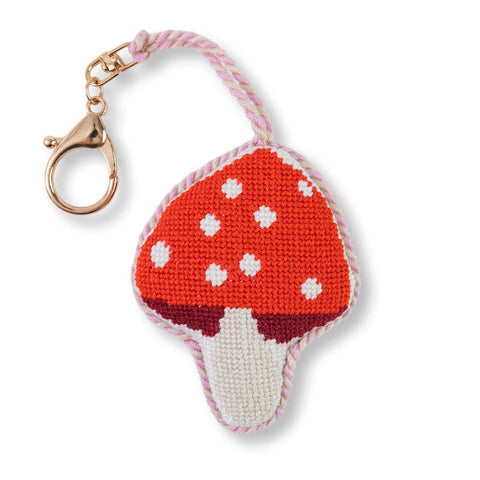 Needlepoint Bag Charm - Mushroom