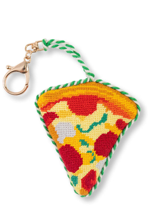 Needlepoint Bag Charm - Pizza Slice
