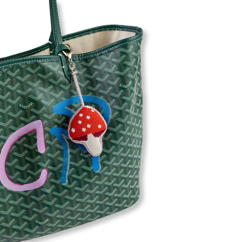 Needlepoint Bag Charm - Mushroom