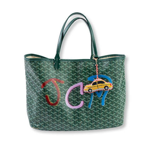 Needlepoint Bag Charm - Taxi Cab