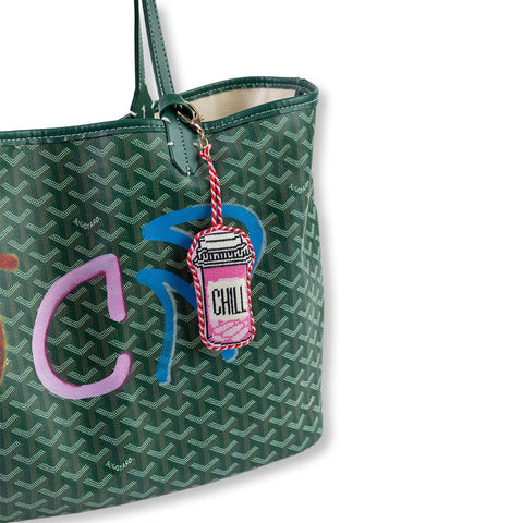 Needlepoint Bag Charm - Chill Pill