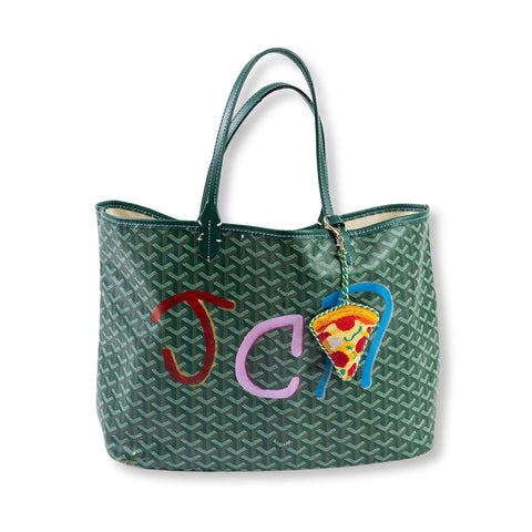 Needlepoint Bag Charm - Pizza Slice